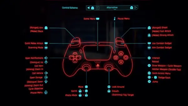 Gamepad Controls Cyberpunk 2077 HartBrown